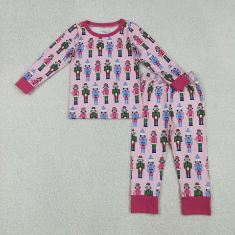 GLP2747   toddler girl clothes soldier girl christmas winter pajamas set