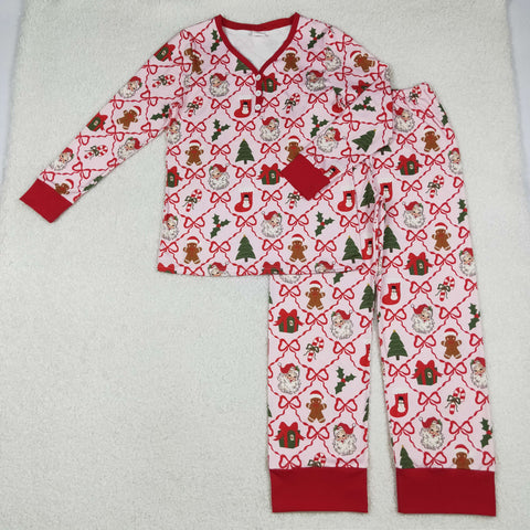 GLP2815   adult pajamas santa adult women christmas pajamas set