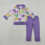 RTS toddler clothes matching clothing bows print kids mardi gras winter clothing-2025.11.26