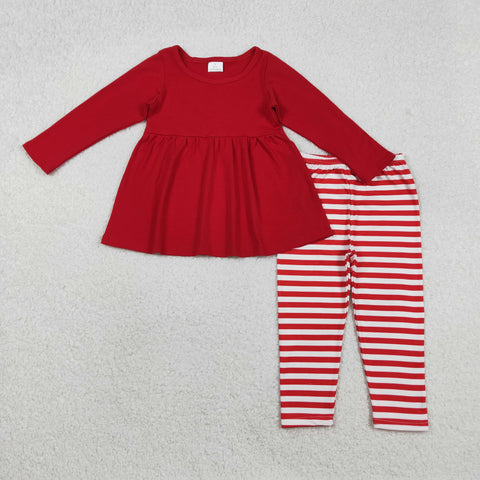 GLP2864 toddler girl clothes red stripes print girl winter set