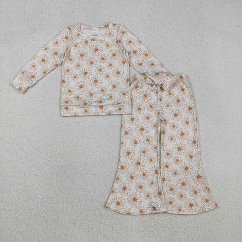 GLP2877 toddler girl clothes flower print girl winter set