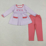 RTS kids matching clothing embroidery heart print clothing girl valentine clothing-2025.11.15
