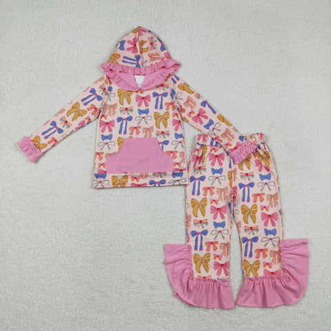 GLP3049   toddler girl clothes bows girl winter set