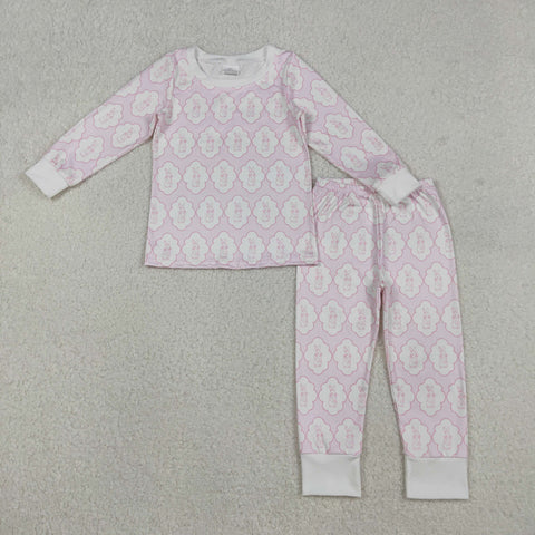GLP3067  toddler girl clothes rabbit print girl easter pajamas set