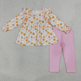 RTS  Matching clothing kids pumpkin print baby girl fall clothing-2026.7.30
