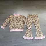 Sample GLP3735 baby girls camo long sleeves pants mock neck outfits