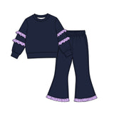 9.7 Pre-order girls ruffle  long sleeve bell pants outfits COTTON
