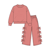 9.7 Pre-order girls long sleeve ruffle pants outfits COTTON