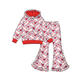 9.25 Pre-order girls ruffle long sleeves bow pants outfits