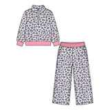 9.28 Pre-order girls leopard long sleeves zipper pants outfits