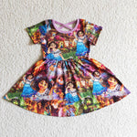 GSD0013  Promotion $5.5/set no MOQ RTS colorful short sleeve girls dress