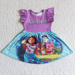 GSD0014  Promotion $5.5/set no MOQ RTS purple short sleeve girls dress