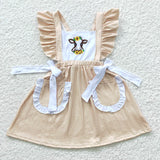 GSD0299 Cow embroidery kids girls pockets belt dress-promotion 2025.5.17