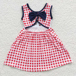Fireworks embroidery baby red plaid july 4th dress