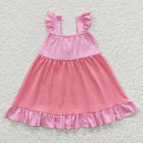 Toddler girls pink summer bow dress