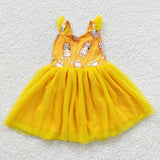 Toddler girl yellow tutu cartoon dress