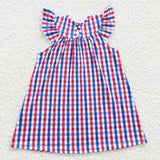 4th of july embroidery american flag summer smocked dress for girls