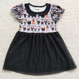 Kids cute wednesday black tutu skirt dress