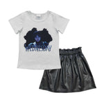 Little girls wednesday black skirt set