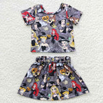 Halloween princess girl 2pcs skirt set