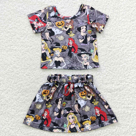 Halloween princess girl 2pcs skirt set