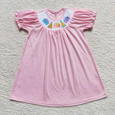 Gift house short sleeves girl pink dress