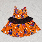 Little girl halloween orange cartoon dress