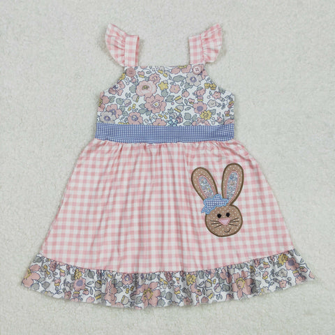 GSD0593  toddler clothes embroidery rabbit girl easter summer dress