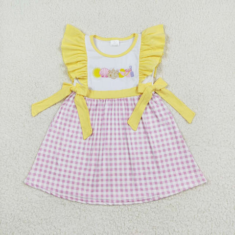 GSD0600 baby girl clothes embroidered shells toddler girl summer dress