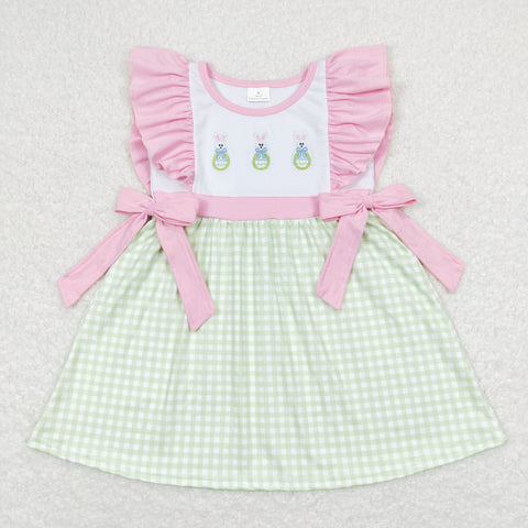 GSD0601 baby girl clothes embroidery rabbit girl easter summer dress