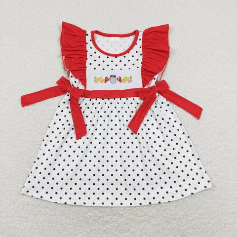 GSD0622 baby girl clothes embroidery crawfish girl summer dress