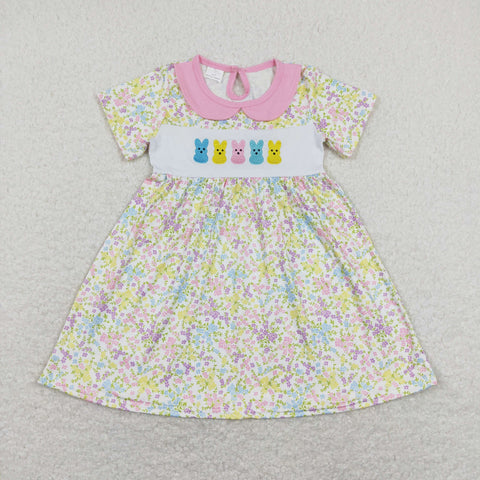GSD0649  baby girl clothes embroidery bunny girl easter summer dress