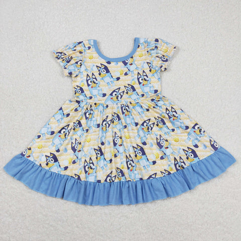 GSD0686  baby girl clothes girl cartoon dog easter summer dress