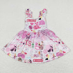 GSD0691 baby girl clothes twirl dress girl taylor pink summer dress