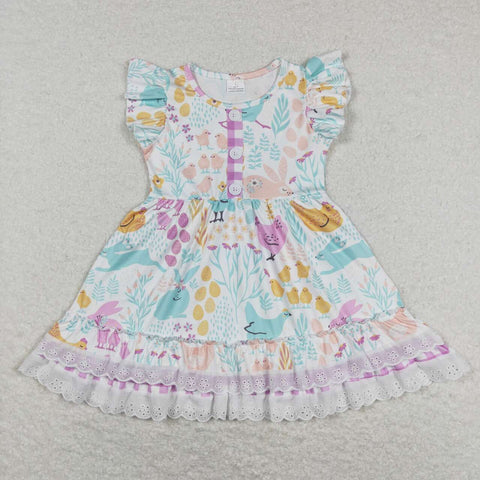 GSD0701 baby girl clothes girl chicken dress toddler chicken clothes baby farn clothing summer dress