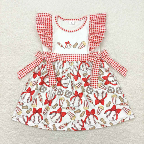 GSD0712 baby girl clothes girl baseball hot dog summer dress