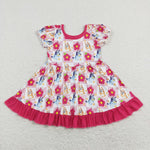 GSD0740 baby girl clothes cartoon dog girl summer dress