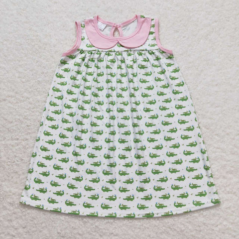 GSD0840 baby girl clothes crocodile girl summer dress