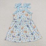 GSD0866  baby girl clothes ice cream cartoon dog girl summer dress