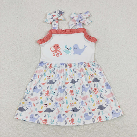 GSD0915  toddler clothes sea animal baby girl summer dress