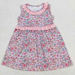 GSD0935 toddler clothes pink floral baby girl summer dress