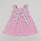 GSD0961  toddler clothes pink floral baby girl summer dress