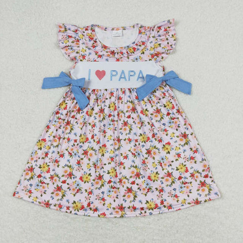 GSD0968 toddler clothes I love papa baby girl summer dress