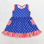 GSD0976 toddler clothes 4th of July patriotic baby girl summer dress