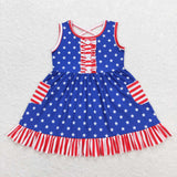 GSD0976 toddler clothes 4th of July patriotic baby girl summer dress