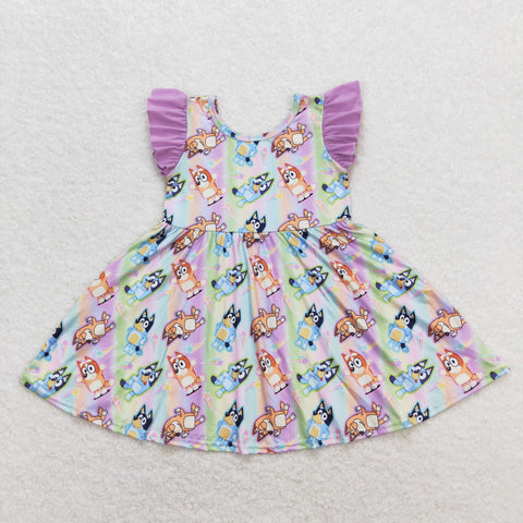 GSD0985 toddler clothes cartoon dog baby girl summer dress