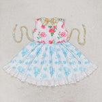 GSD0987 toddler clothes roses baby girl summer dress