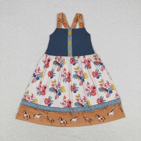 GSD1035   toddler clothes horse floral baby girl summer dress