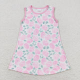 GSD1045  toddler clothes pink floral baby girl summer dress