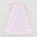 GSD1045  toddler clothes pink floral baby girl summer dress